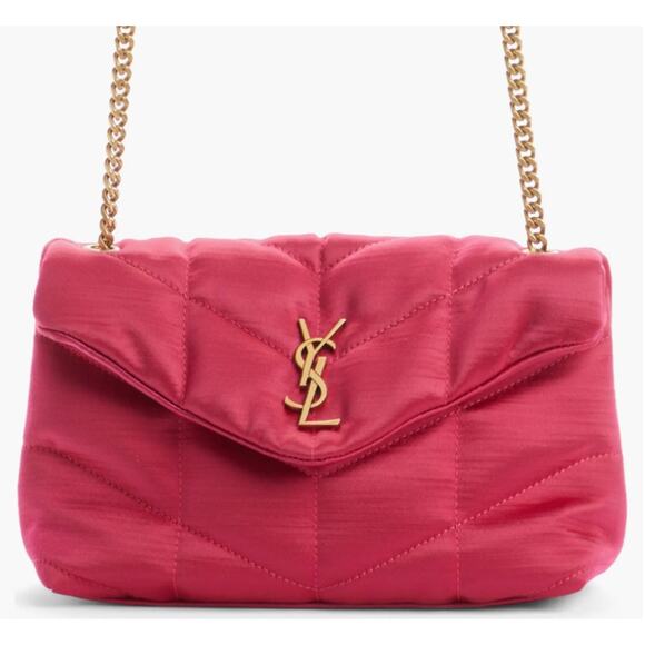 Saint Laurent Pink Satin Toy Loulou Puffer Crossbody Bag NWT - Picture 1 of 10